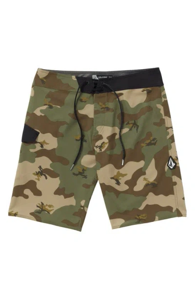 Volcom Lido Print Mod Board Shorts In Camouflage