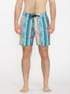 Volcom Lido Print Trunk 17" Boardshort In Crete Blue
