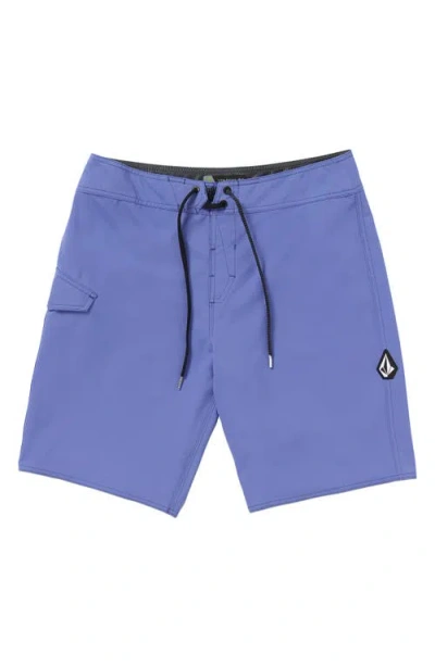 Volcom Lido Solid Mod Board Shorts In Ballpoint Blue