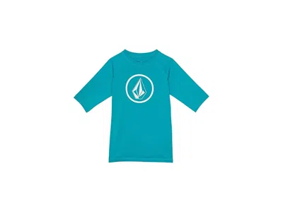 Volcom Lido Solid Short Sleeve Rashguard (toddler/little Kids) Boy's Swimwear Barrier Reef : 2 Toddler, Ela