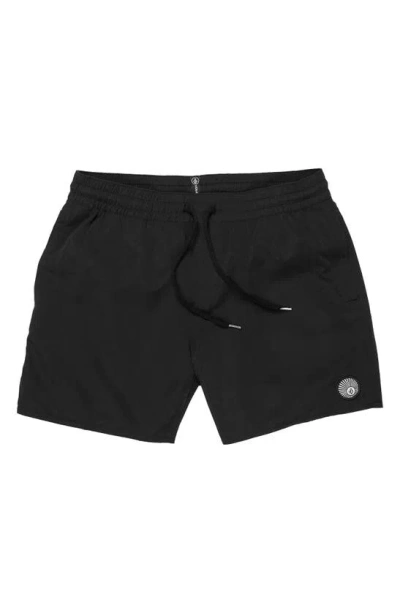 Volcom Men's Lido Solid 16" Trunk Shorts In Black