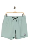Volcom Lido Solid Swim Trunks In Green