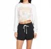 Volcom Lil Frenchie Shorts In Black In White
