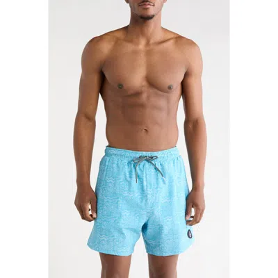 Volcom Lino Swim Trunks In Blue