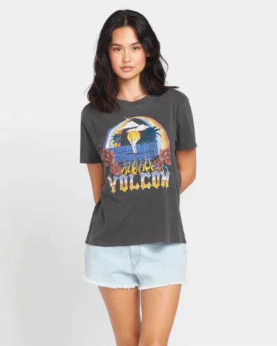 Volcom Lock It Up Tee In Black In Gray