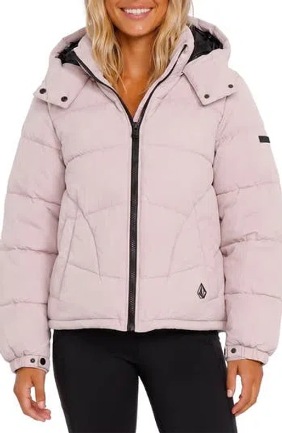 Volcom Lola Quilted Puffer Jacket In Purple