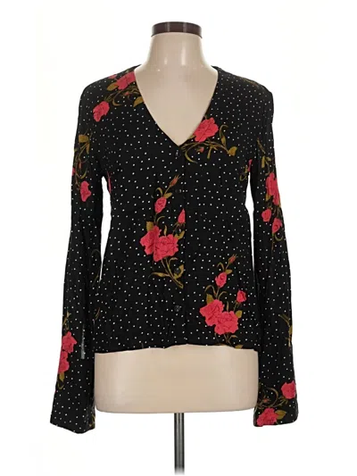 Pre-owned Volcom Long Sleeve Blouse In Black