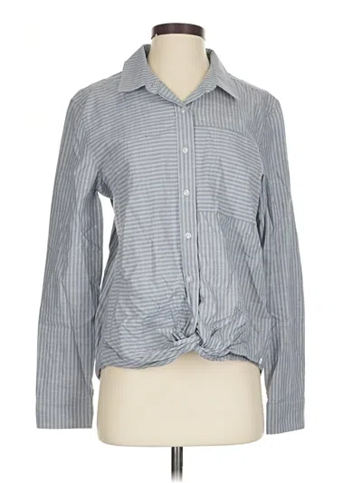 Pre-owned Volcom Long Sleeve Blouse In Blue