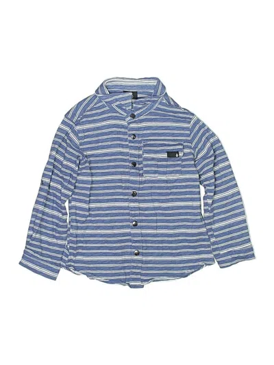 Pre-owned Volcom Kids' Long Sleeve Button Down Shirt In Blue