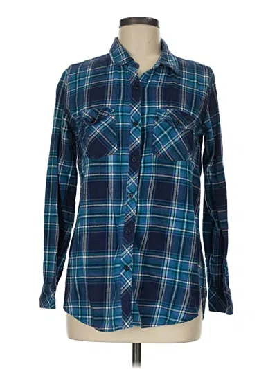 Pre-owned Volcom Long Sleeve Button Down Shirt In Blue