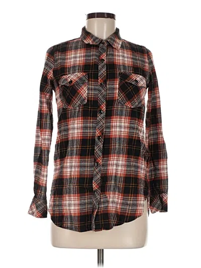 Pre-owned Volcom Long Sleeve Button Down Shirt In Brown