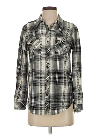 Pre-owned Volcom Long Sleeve Button Down Shirt In Gray