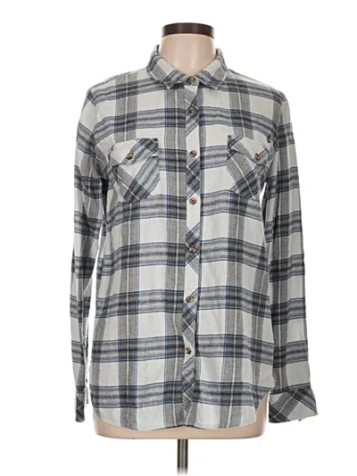 Pre-owned Volcom Long Sleeve Button Down Shirt In Gray