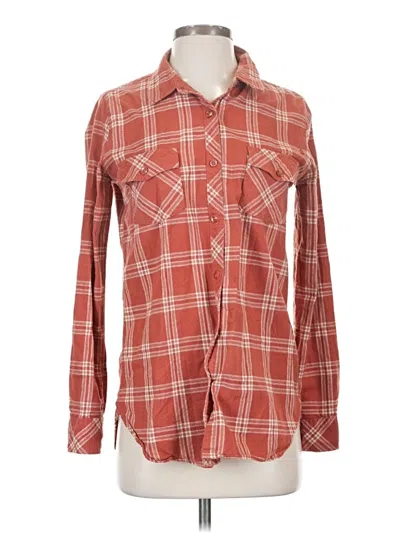 Pre-owned Volcom Long Sleeve Button Down Shirt In Red