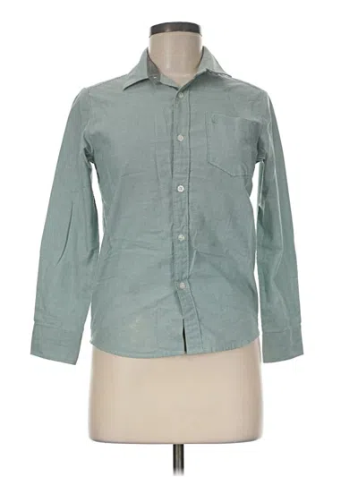 Pre-owned Volcom Long Sleeve Button Down Shirt In Teal