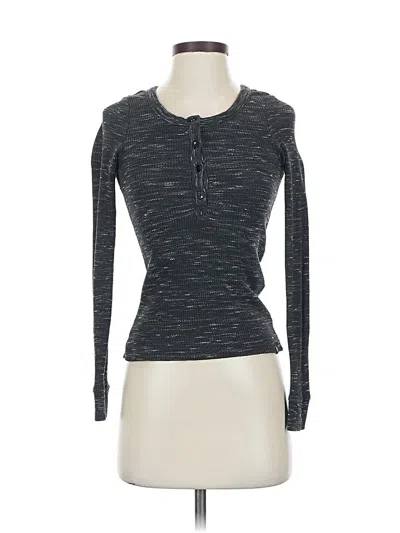 Pre-owned Volcom Long Sleeve Henley Shirt In Gray