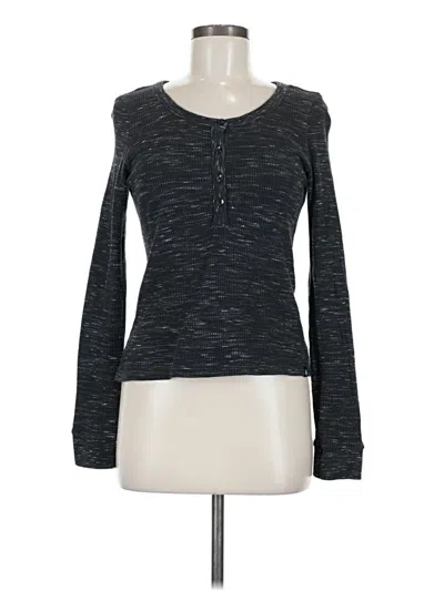 Pre-owned Volcom Long Sleeve Henley Shirt In Gray