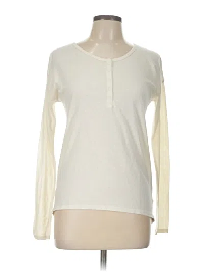 Pre-owned Volcom Long Sleeve Henley Shirt In White