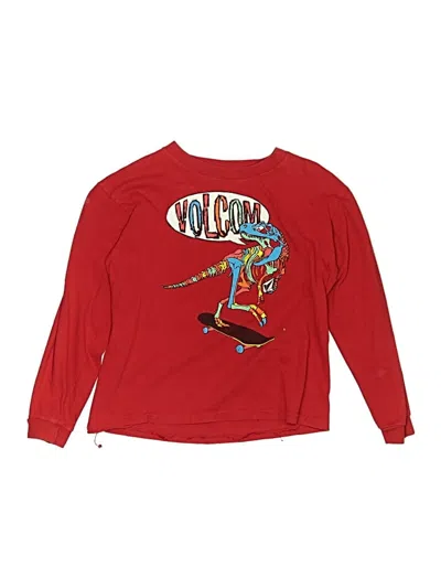 Pre-owned Volcom Kids' Long Sleeve T-shirt In Red