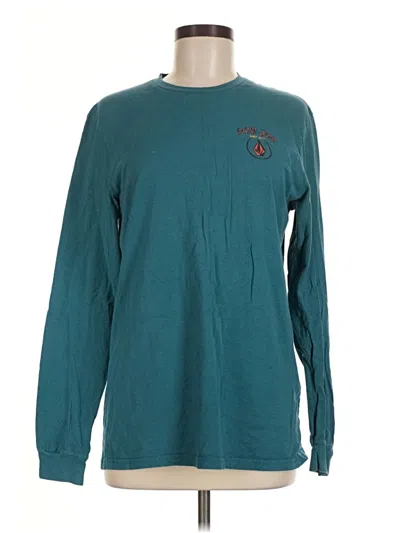 Pre-owned Volcom Long Sleeve T-shirt In Teal