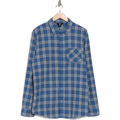 Volcom Loreto Classic Fit Flannel Button-up Shirt In Smokey Blue