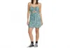 Volcom Madame Butterfly Dress In Teal In Blue