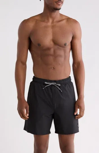 Volcom Manic Swim Trunks In Black
