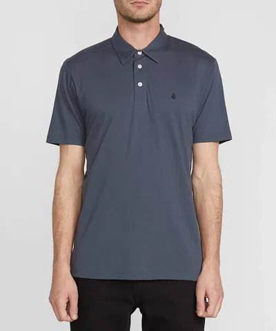 Volcom Men's Banger Short Sleeve Polo Shirt In Charcoal In Blue