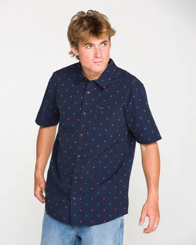 Volcom Men's Bankstone Short Sleeve Shirt In Blue