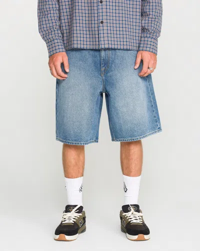 Volcom Men's Billow Denim Shorts In Euro Light Blue