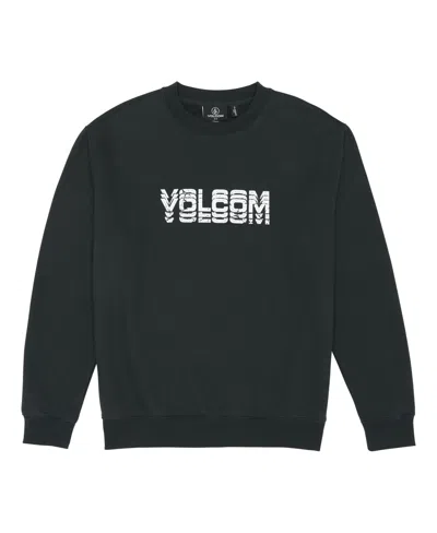 Volcom Men's Cement Crew Sweatshirt In Washed Black Heather