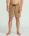 Volcom Men's Center Elastic Waist Trunks In Brown