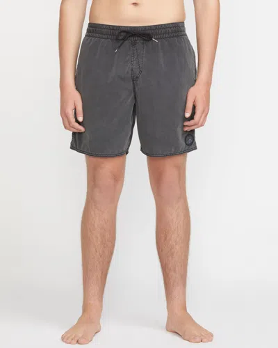 Volcom Men's Center Elastic Waist Trunks In Gray