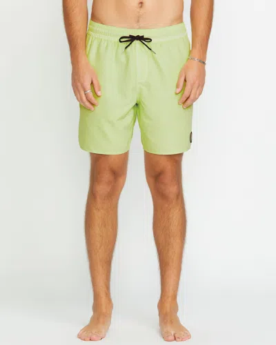 Volcom Men's Center Elastic Waist Trunks In Yellow