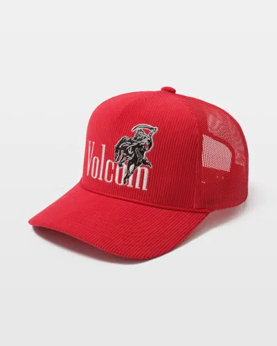 Volcom Men's Cheat Death Trucker In Red