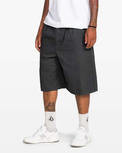 Volcom Men's Chillow Plt Elastic Waist Chino 24" Shorts Vs In Gray