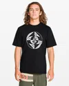 Volcom Men's Circle Stone Split Short Sleeve Tee In Black