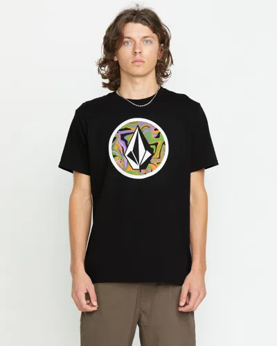 Volcom Men's Crisp Stone Fill Short Sleeve Tee In Black