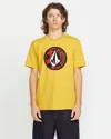 Volcom Men's Crisp Stone Fill Short Sleeve Tee In Yellow