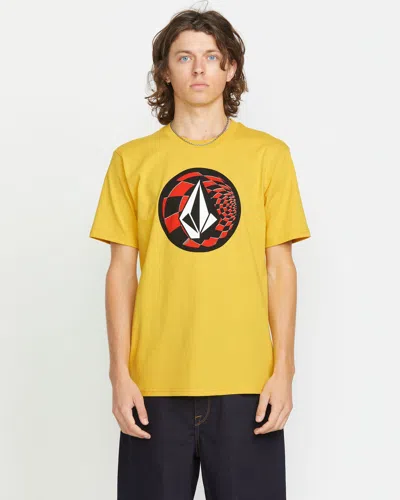 Volcom Men's Crisp Stone Fill Short Sleeve Tee In Yellow
