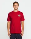 Volcom Men's Curious Cat Short Sleeve Tee In Red