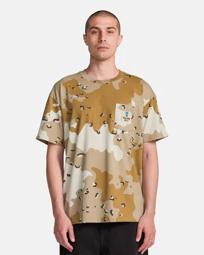 Volcom Men's Desert Beers Pocket Short Sleeve Tee In Brown