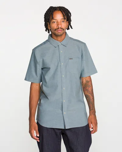 Volcom Men's Everett Oxford Ii Short Sleeve Shirt In Blue