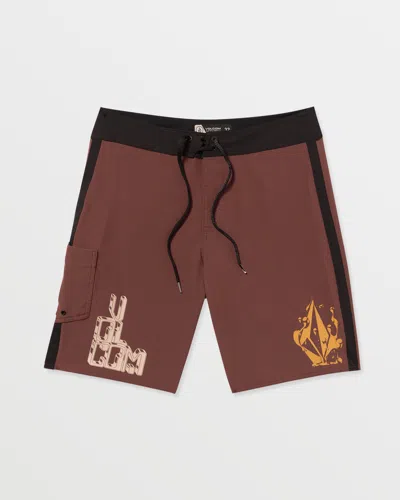 Volcom Men's Featured Artist Callum Rooney Mod 20" Boardshorts In Brown