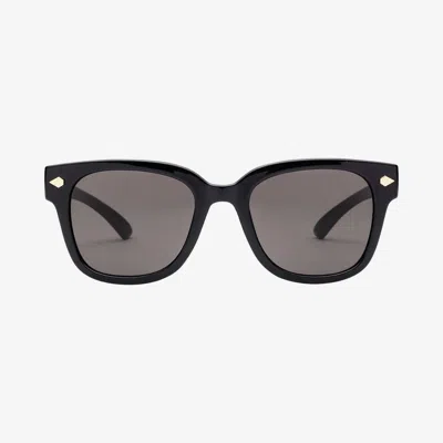 Volcom Men's Freestyle Sunglasses In Gloss Black Grey Non Polar In Red