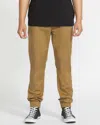 Volcom Men's Frickin Slim Joggers In Brown