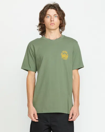 Volcom Men's Keep Rockies Stoned Short Sleeve Tee In Green