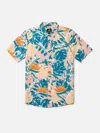 Volcom Men's Leaf Pit Floral Short Sleeves Shirt In Salmon In Multi