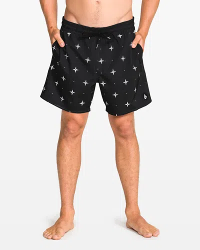 Volcom Men's Lido Print 16" Trunk In Black