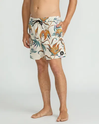 Volcom Men's Lido Print 16" Trunks In Neutral